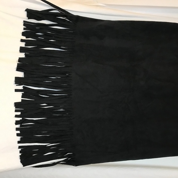 SOLD - Dex - Faux Suede Fringe Bottom Dress - Picture 3 of 10